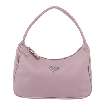 PRADA Hand Bag Nylon Pink Silver Auth 156269 - 0