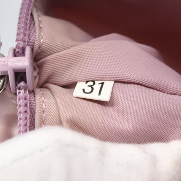 PRADA Hand Bag Nylon Pink Silver Auth 156269