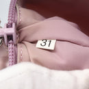 PRADA Handtasche Nylon Rosa Silber Auth 156269-12