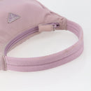 PRADA Handtasche Nylon Rosa Silber Auth 156269-7