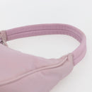 PRADA Handtasche Nylon Rosa Silber Auth 156269-8