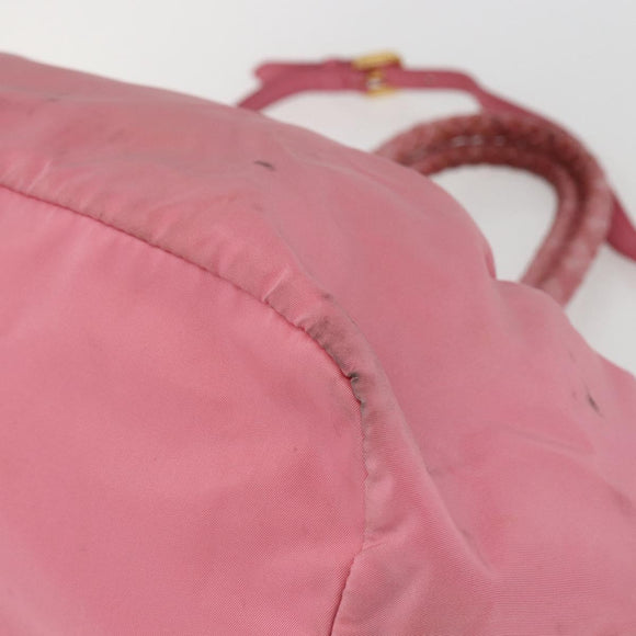 PRADA Hand Bag Nylon 2way Pink Gold Auth 156270