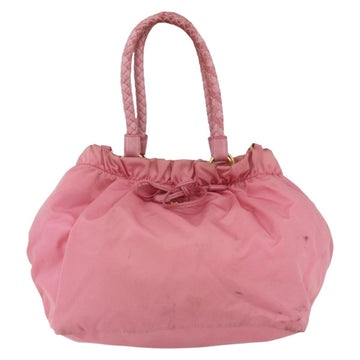 PRADA Hand Bag Nylon 2way Pink Gold Auth 156270 - 0