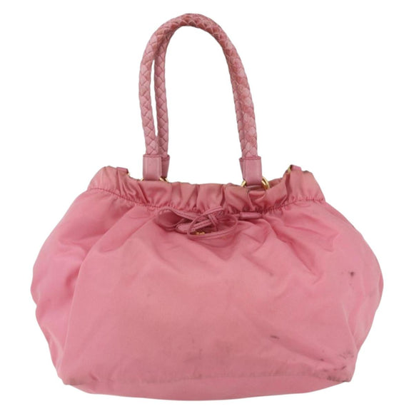 PRADA Hand Bag Nylon 2way Pink Gold Auth 156270
