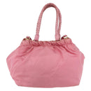 PRADA Hand Bag Nylon 2way Pink Gold Auth 156270-2