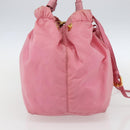 PRADA Hand Bag Nylon 2way Pink Gold Auth 156270-4