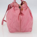 PRADA Hand Bag Nylon 2way Pink Gold Auth 156270-5