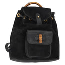 GUCCI Bamboo Backpack Leather Black Gold 003 2058 0030 Auth 156278-1