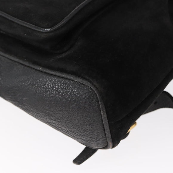 GUCCI Bamboo Backpack Leather Black Gold 003 2058 0030 Auth 156278