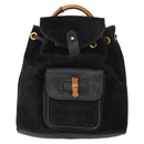 GUCCI Bamboo Backpack Leather Black Gold 003 2058 0030 Auth 156278-2