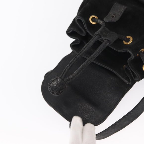 GUCCI Bamboo Backpack Leather Black Gold 003 2058 0030 Auth 156278