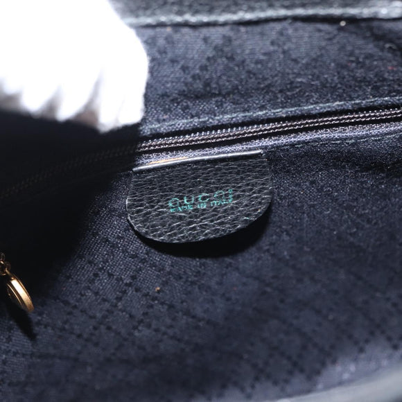 GUCCI Bamboo Backpack Leather Black Gold 003 2058 0030 Auth 156278
