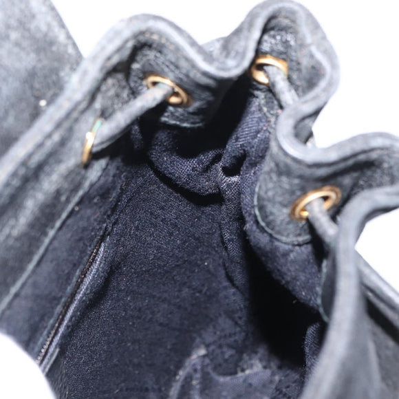 GUCCI Bamboo Backpack Leather Black Gold 003 2058 0030 Auth 156278