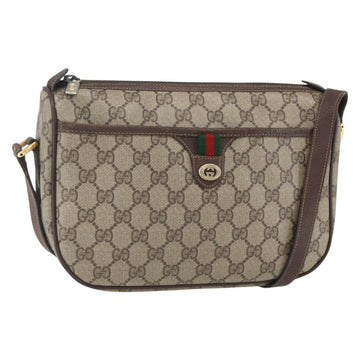 GUCCI GG Supreme Web Sherry Line Bag PVC Beige Gold 89 02 077 Auth 156279