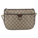 GUCCI GG Supreme Web Sherry Line Bag PVC Beige Gold 89 02 077 Auth 156279-2