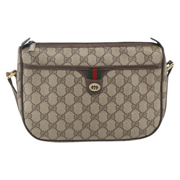 GUCCI GG Supreme Web Sherry Line Bag PVC Beige Gold 89 02 077 Auth 156279 - 0
