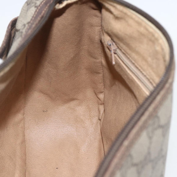 GUCCI GG Supreme Web Sherry Line Bag PVC Beige Gold 89 02 077 Auth 156279