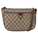 GUCCI GG Supreme Web Sherry Line Bag PVC Beige Gold 89 02 077 Auth 156280-1