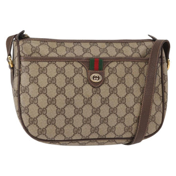 GUCCI GG Supreme Web Sherry Line Bag PVC Beige Gold 89 02 077 Auth 156280