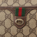 GUCCI GG Supreme Web Sherry Line Bag PVC Beige Gold 89 02 077 Auth 156280-14