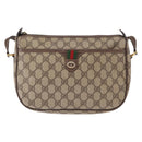 GUCCI GG Supreme Web Sherry Line Bag PVC Beige Gold 89 02 077 Auth 156280-2