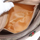 GUCCI GG Supreme Web Sherry Line Bag PVC Beige Gold 89 02 077 Auth 156280-22