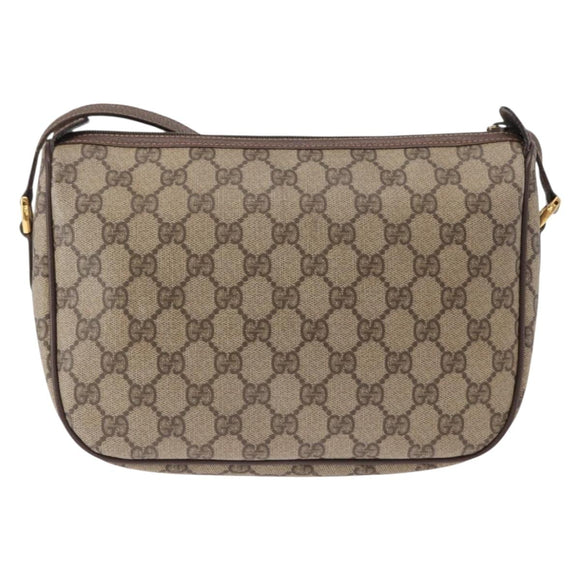 GUCCI GG Supreme Web Sherry Line Bag PVC Beige Gold 89 02 077 Auth 156280