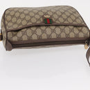 GUCCI GG Supreme Web Sherry Line Bag PVC Beige Gold 89 02 077 Auth 156280-6