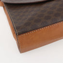 CELINE Macadam Canvas Shoulder Bag PVC Leather Brown Gold Auth 156281-11