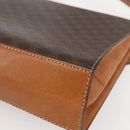 CELINE Macadam Canvas Shoulder Bag PVC Leather Brown Gold Auth 156281-12