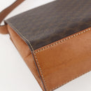CELINE Macadam Canvas Shoulder Bag PVC Leather Brown Gold Auth 156281-13