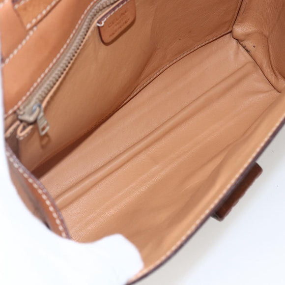 CELINE Macadam Canvas Shoulder Bag PVC Leather Brown Gold Auth 156281