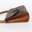 CELINE Macadam Canvas Shoulder Bag PVC Leather Brown Gold Auth 156281-4