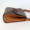 CELINE Macadam Canvas Shoulder Bag PVC Leather Brown Gold Auth 156281-5