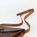 CELINE Macadam Canvas Shoulder Bag PVC Leather Brown Gold Auth 156281-8