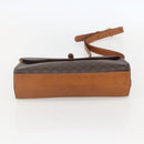 CELINE Macadam Canvas Shoulder Bag PVC Leather Brown Gold Auth 156281-9