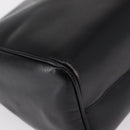 CELINE Circle Shoulder Bag Leather Black Gold Auth 156282-10