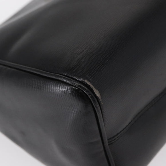 CELINE Circle Shoulder Bag Leather Black Gold Auth 156282