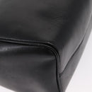 CELINE Circle Shoulder Bag Leather Black Gold Auth 156282-12