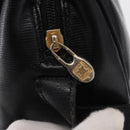 CELINE Circle Shoulder Bag Leather Black Gold Auth 156282-14
