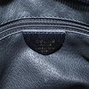 CELINE Circle Shoulder Bag Leather Black Gold Auth 156282-16