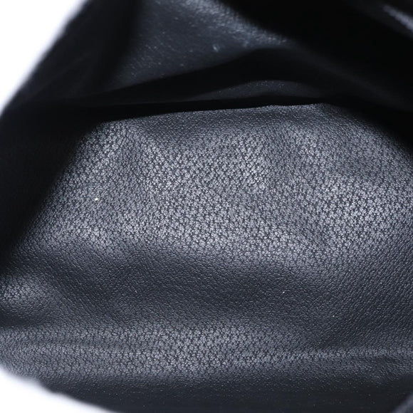 CELINE Circle Shoulder Bag Leather Black Gold Auth 156282