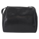 CELINE Circle Shoulder Bag Leather Black Gold Auth 156282-3
