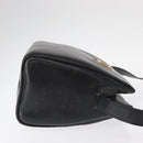 CELINE Circle Shoulder Bag Leather Black Gold Auth 156282-4