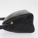 CELINE Circle Shoulder Bag Leather Black Gold Auth 156282-5
