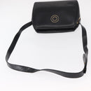 CELINE Circle Shoulder Bag Leather Black Gold Auth 156282-7