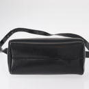 CELINE Circle Shoulder Bag Leather Black Gold Auth 156282-9