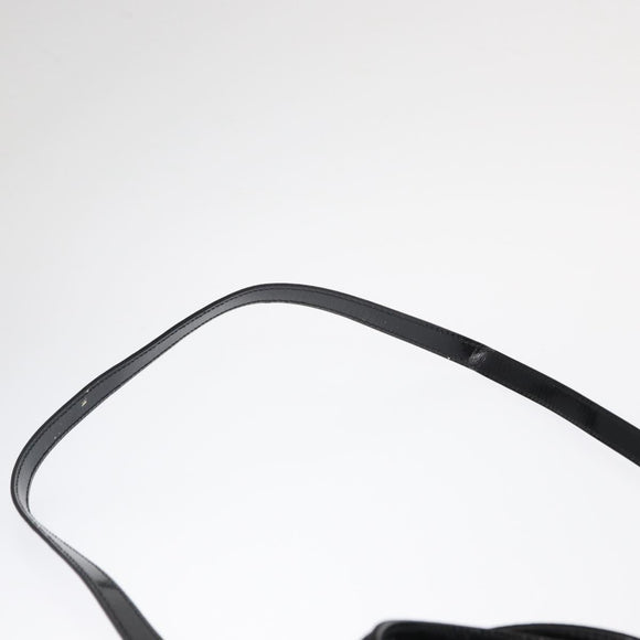 Salvatore Ferragamo Vala Hand Bag Enamel 2way Black Gold Auth 156283