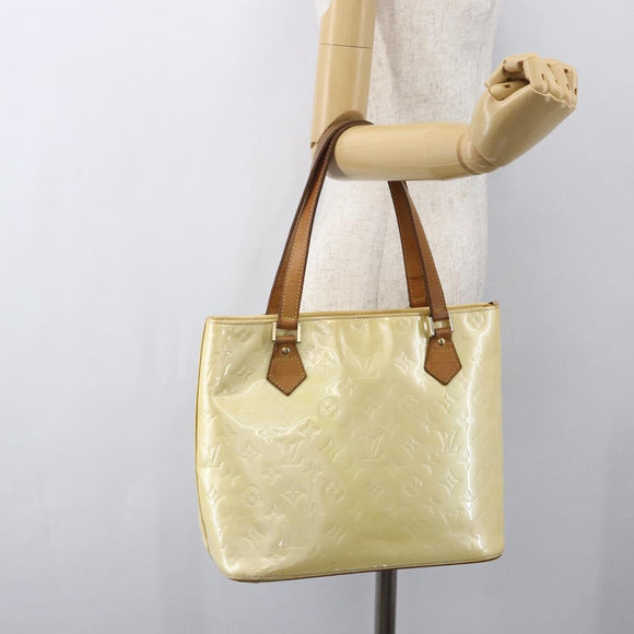 LOUIS VUITTON Monogram Vernis Houston Hand Bag Perle M91342 LV Auth 156285