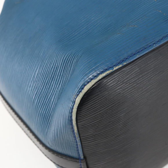 LOUIS VUITTON Epi Petit Noe Bag Bicolor Black Blue M44152 LV Auth 156287